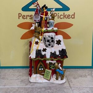 Blue Sky Clayworks “REINDEERVILLE CHIMNEY TRAIN” Candle House